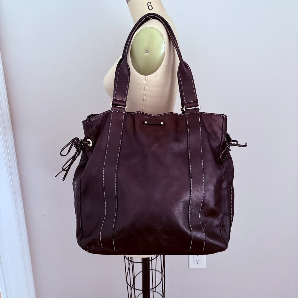 Kate Spade Black Leather Large Shoulder Bag Quiet Luxury Preppy Chic